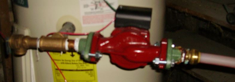 hot water heater pump installed
